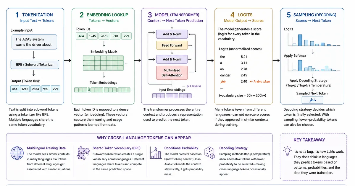When AI Switches Languages Mid-Sentence: A Closer Look at a “Probabilistic Token Selection Quirk”