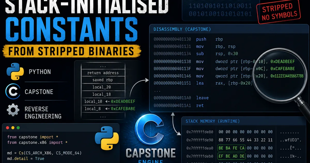 Recovering stack-initialised constants from stripped binaries