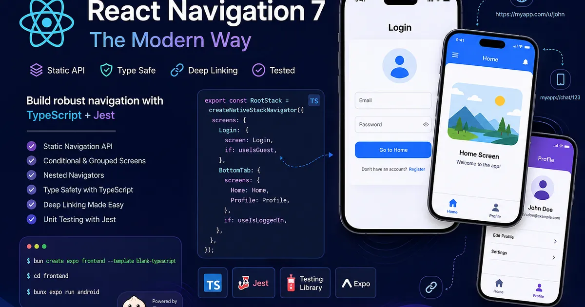 Part I: Getting Started with React Navigation 7, Type Safety & Testing