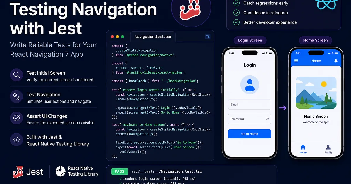 Part 2: Unit Testing React Navigation 7