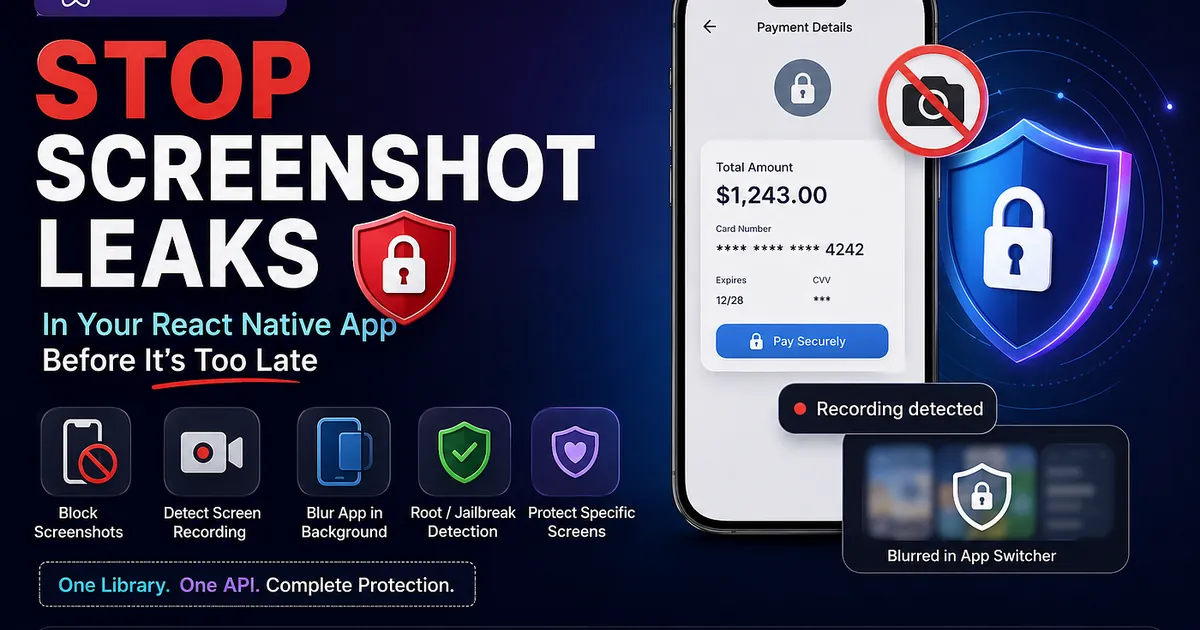 🔒 Stop Screenshot Leaks in Your React Native App Before It’s Too Late