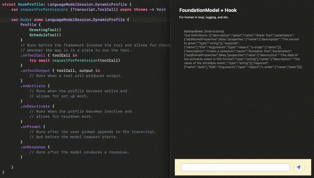 Swift: Hooks for Foundation Models. A Little Cleaner Way!