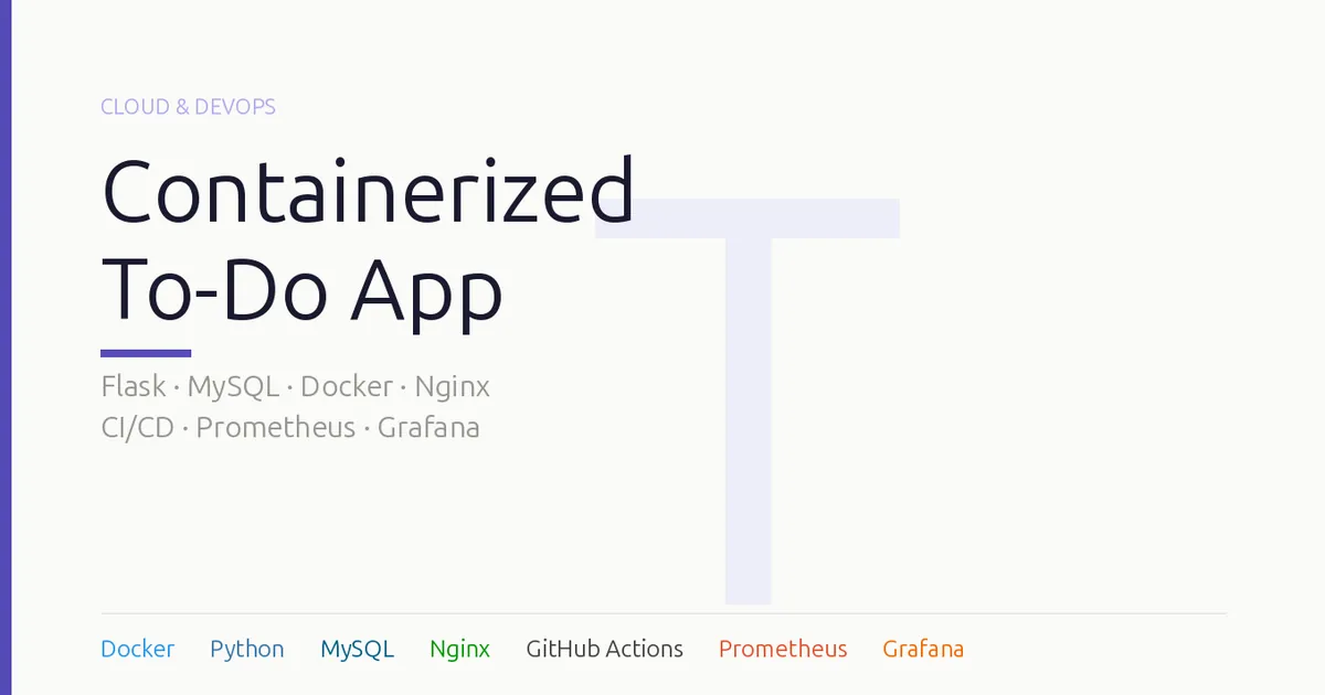 Building a Dockerized To-Do App with CI/CD, Security Scanning, and Monitoring