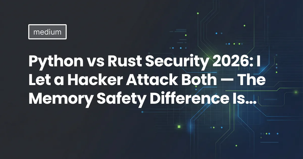 Python vs Rust Security 2026: I Let a Hacker Attack Both — The Memory Safety Difference Is…