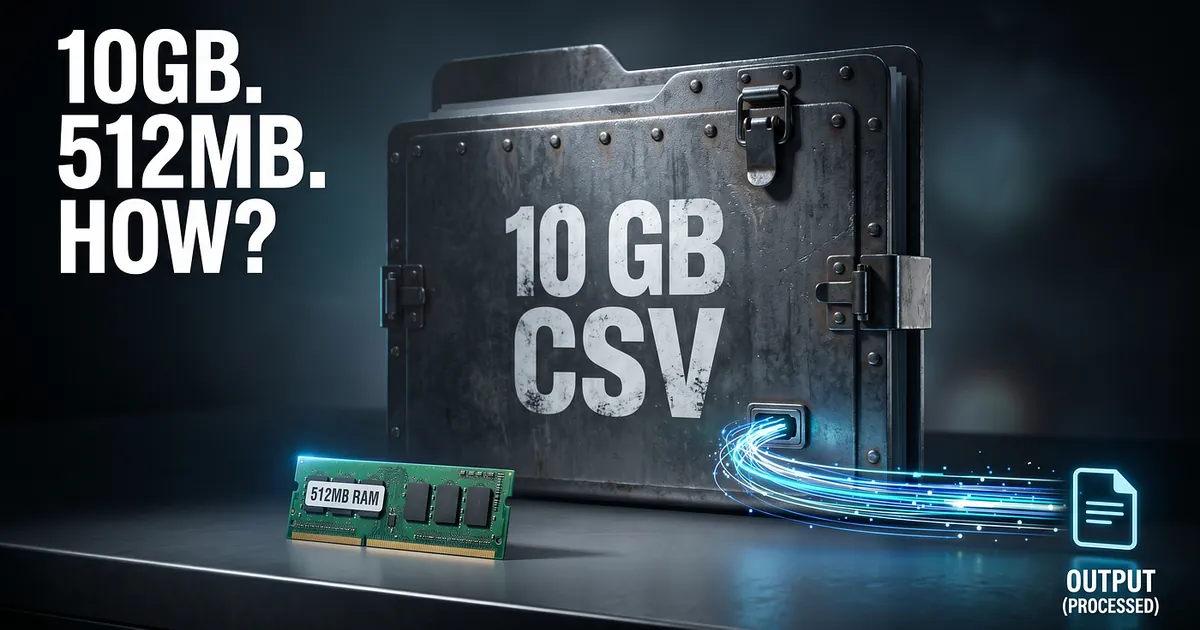 How to Process a 10GB CSV With Only 512MB RAM (No Kafka Required)