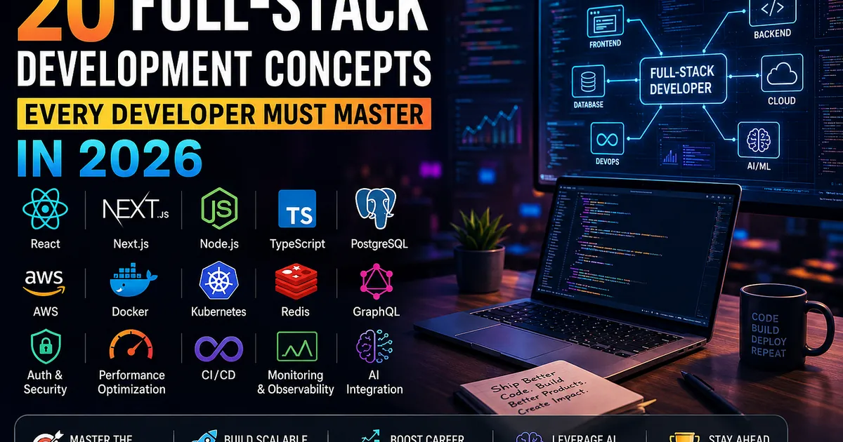 🚀 20 Full-Stack Development Concepts Every Developer Must Master in 2026