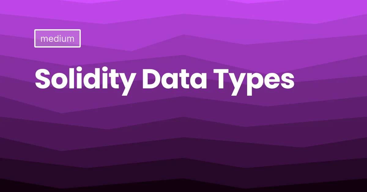 Solidity Data Types