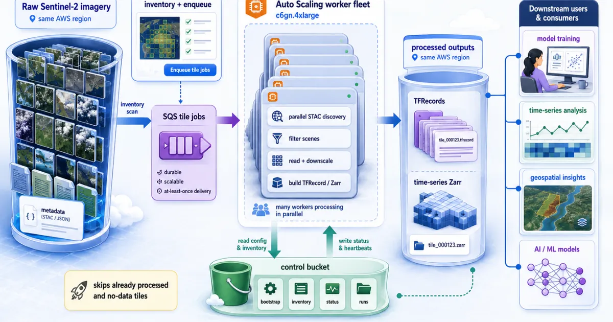 From Raw Sentinel-2 to AI-Ready Tensors: How We Built a Parallel Geospatial Pipeline That Actually…