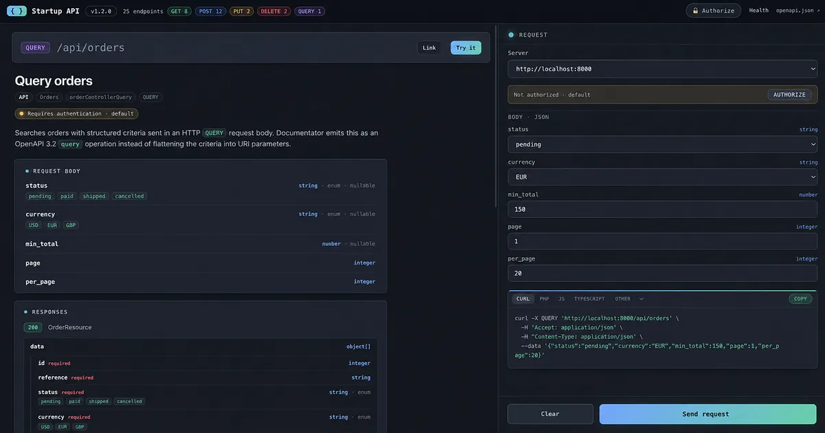 HTTP QUERY Comes to Laravel API Documentation with OpenAPI 3.2