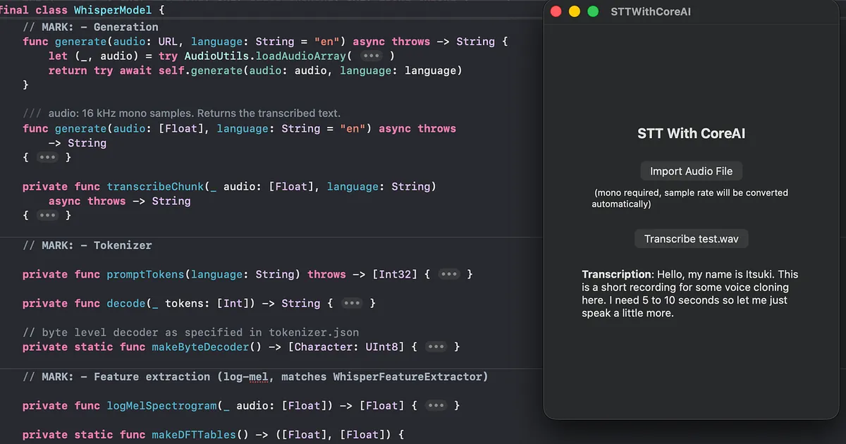 Swift: Dive into On-Device STT With CoreAI (Whisper)