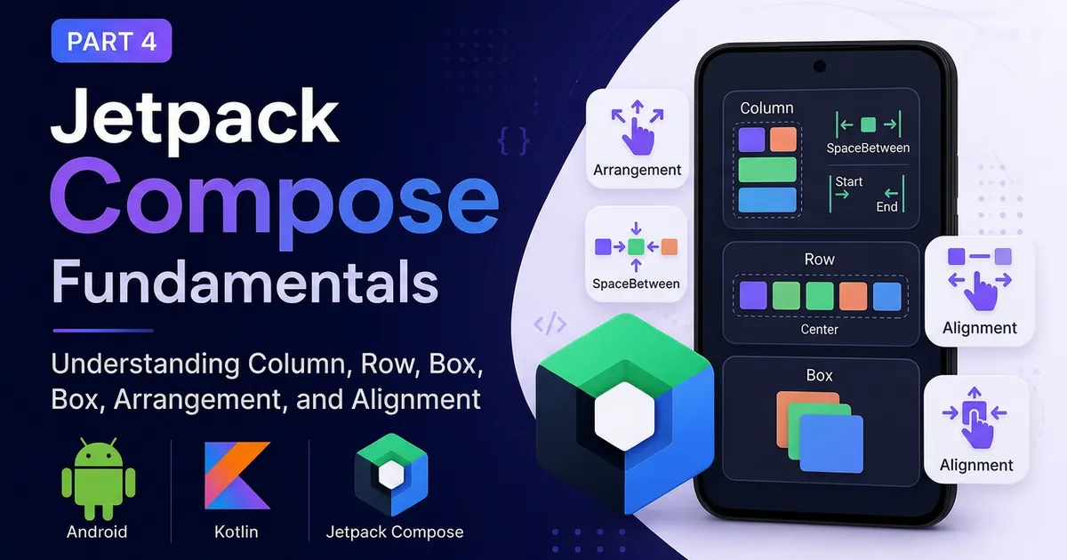 Jetpack Compose Fundamentals — Part 4: Understanding Column, Row, Box, Arrangement, and Alignment