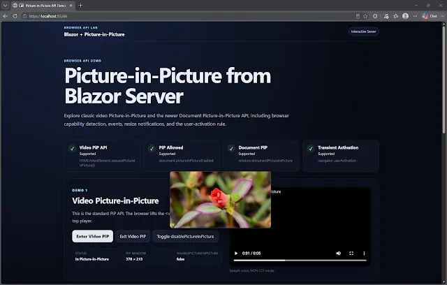 Picture-in-Picture in Blazor: Using Browser APIs Without Fighting Blazor Server