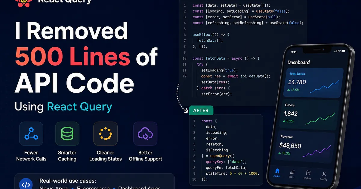 I Removed 500 Lines of API Code Using React Query: A Real-World React Native Case Study