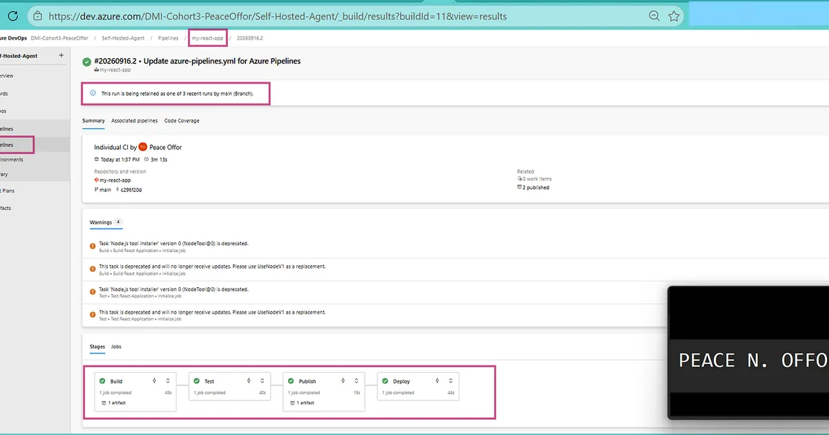 Building a Multi-Stage React CI/CD Pipeline with Azure DevOps, Terraform, Ansible and AWS