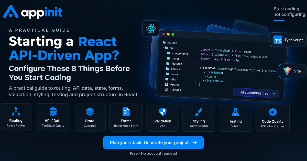Starting a React API-Driven App? Configure These 8 Things Before You Start Coding
