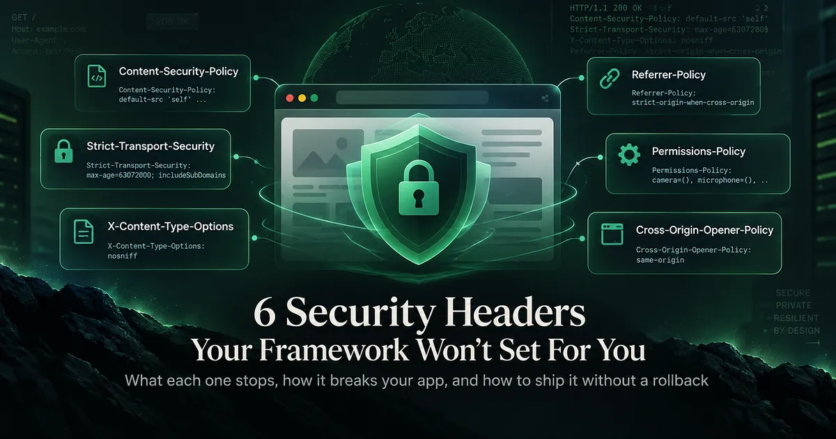 6 Security Headers Your Framework Won&rsquo;t Set For You