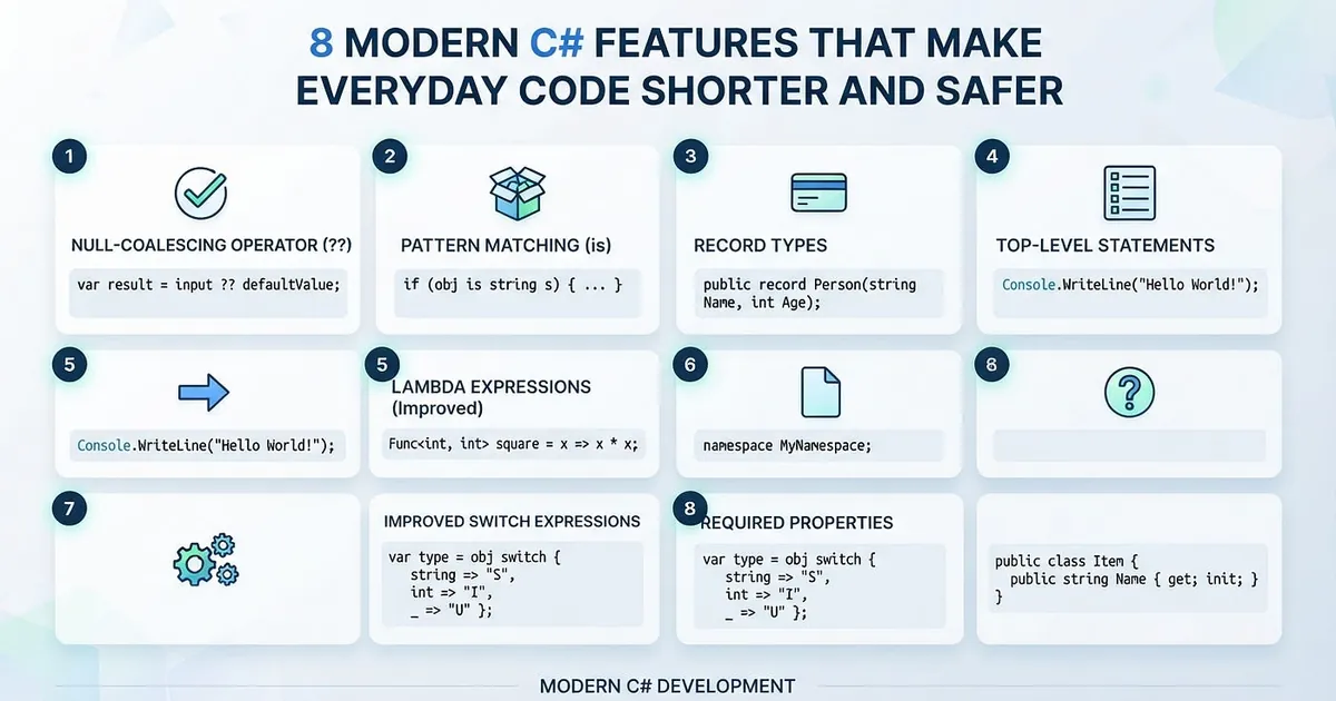 8 Modern C# Features That Make Everyday Code Shorter and Safer