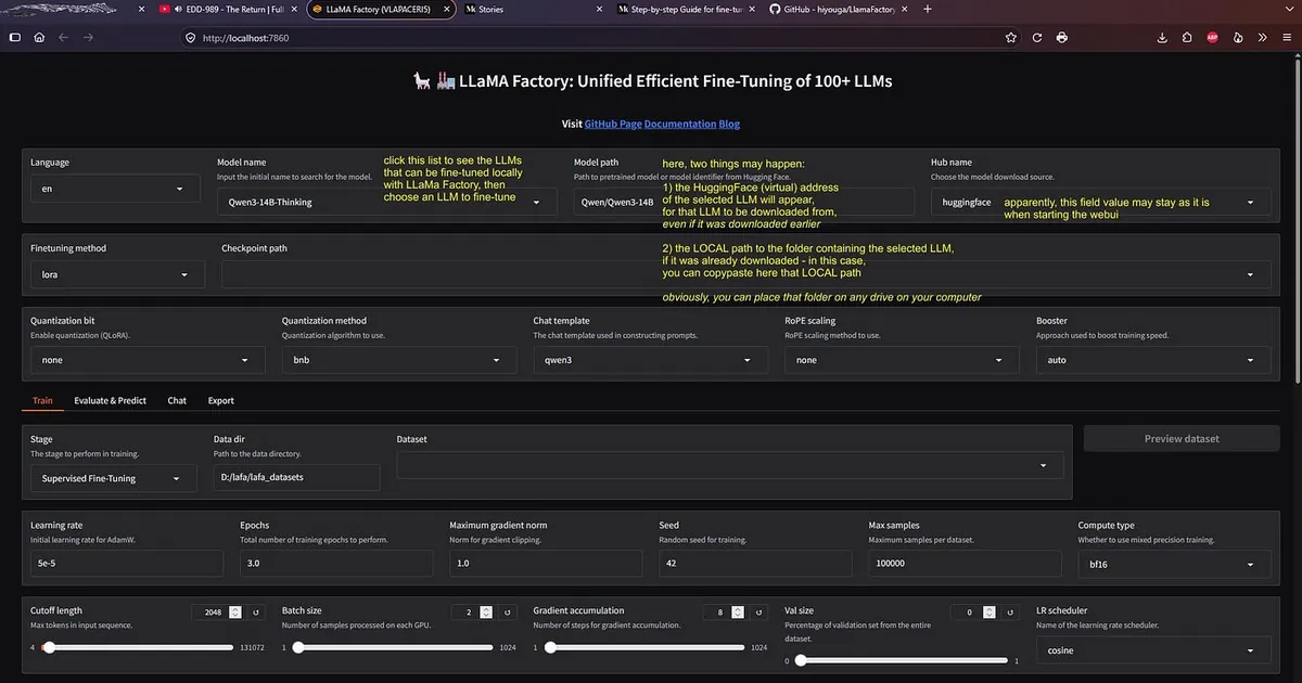 Step-by-step Guide for fine-tuning (by LoRA) your own LLM with LLaMA-Factory 0.9.5/0.9.6