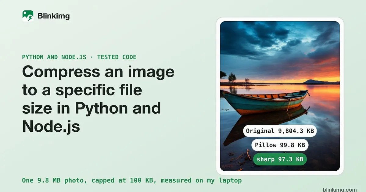 Compress an Image to a Specific File Size in Python and Node.js