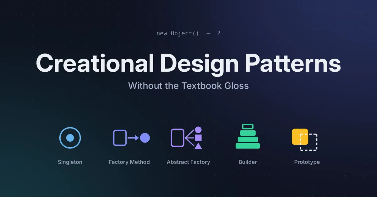 Creational Design Patterns, Without the Textbook Gloss
