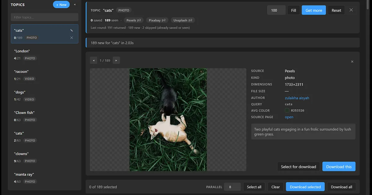I Built a Portable Windows App That Searches Pixabay, Pexels, and Unsplash at Once and Captions the…